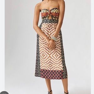 Anthropologie Verb Geo Cut-Out Midi Dress Size 0